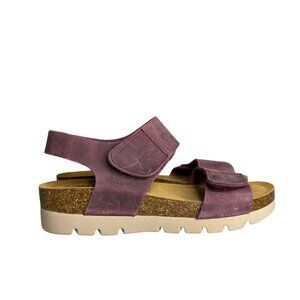 Plakton Made in Spain Leather Wedge Sandals Size 40